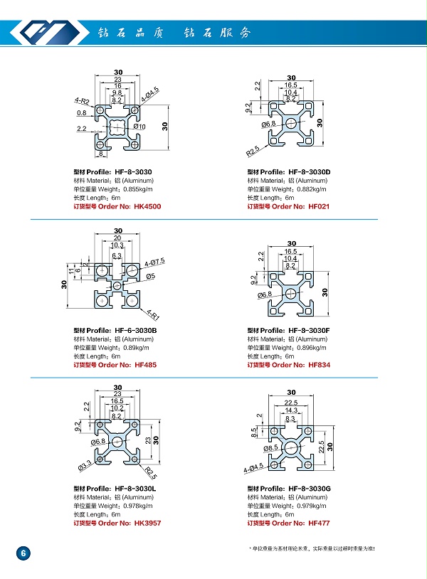 30系列工业铝型材2