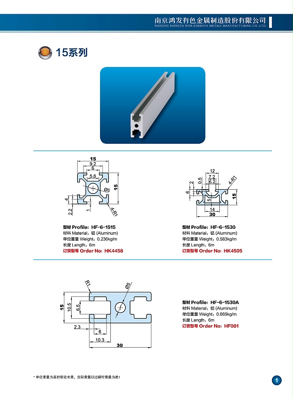 15系列工业铝型材